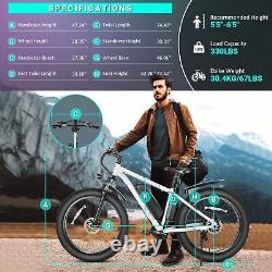 1000With500W Fat Tire Electric Bike, 26'' Electric Mountain Bicycle Commuter Ebike