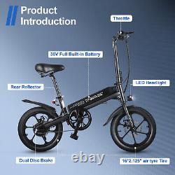 16 Folding Electric Bike Bicycle with Pedal Assist 250W 36V 6Ah Commuter E-Bike