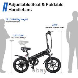 16 Folding Electric Bike With Pedal Assist 250W 36V 6Ah Commuter E-Bike Bicycle