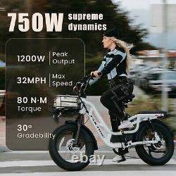 204 Electric Bike for Adults 1200W 48V 20Ah Removable Battery Step-Thru Ebikes