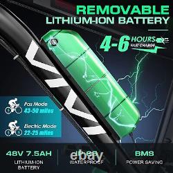 26'' 500W 48V Electric Bike for Adults, Mountain Bicycle Commuter 22MPH Ebike. E