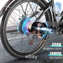 26'' 500W Electric Bike for Adults 48V Bicycle Manned Commuter Ebike 21 Speed