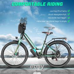26 Adult Electric Bike, 500W 48V Mountain Bicycle Shimano EBike with Rear Rack#
