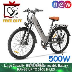 26'' Axiniu Electric Bicycle 500W Ebike City Beach E-bike for Adults 36V Battery