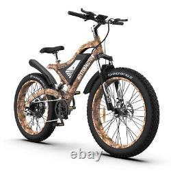 26 E-bike 1500W 48V/15A Electric Bike Mountain Bicycle Fat Tire Full Suspension