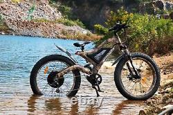 26 E-bike 1500W 48V/15A Electric Bike Mountain Bicycle Fat Tire Full Suspension