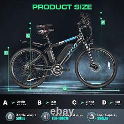 26'' Electric Bike 500W Mountain Bicycle Commute Adults Ebike 21-Speed 22MPH US
