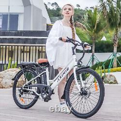 26 Electric Bike Bicycle 500W Electric Cruiser Bike City Commuter E-Bikes White