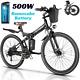 26 Folding Electric Bike Mountain Bicycle With48v Lithium Battery 500w E-bike Hot