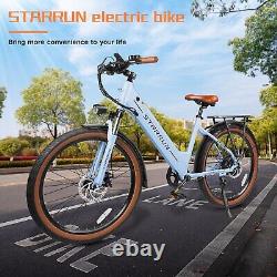 26'' STARRUN Electric Bike25Mph 750W Ebikes for Adults 7 Speed 48V with basket