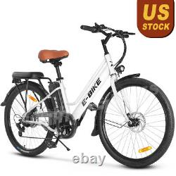 500W 26'' Electric Bike Bicycle 7 Speed Fat Tire Snow Beach City E-bike 36V