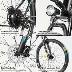 500W 48V Electric Bike 27.5 Mountain Bicycle 21Speed Commuting E-Bike withLCD US