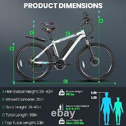 500W Electric Bike, 20/26'' Mountain Bicycle Commuter Ebike 25/20mph for Adults