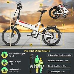 500W Electric Bike, 20INCH 48V Folding Mountain Bicycle Ebike Adults Commuting#