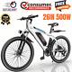 500w Electric Bike For Adults, 26'' Ebike 21-speed Gears Commuter Bicycle 20mph