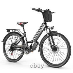500W Electric Bike for Adults, 48V Bicycle Commuter Ebike 21 Speed + Rear Rack