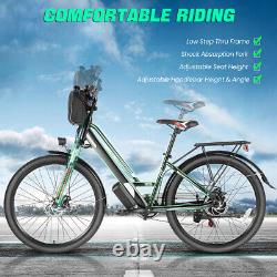 500W Electric Bike for Adults 48V Bicycle Commuter Ebike 21 Speed with Rear Rack