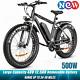 500w Fat Tire Electric Bike For Adults, 26in Electric Bicycle 21 Speed 48v Ebike