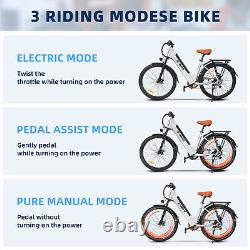 750W Ebike 26 36V Electric Bike Bicycle 25Mph CommuterTire Mountain Bikes 2024