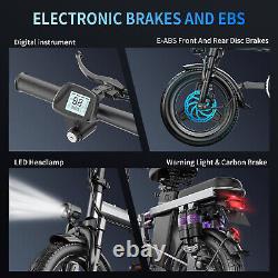 ASKGO Adults Ebike 500W Peak Gray Folding 48V 13AH Electric Bike 25 MPH 30 Mile