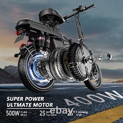 ASKGO Adults Ebike 500W Peak Motor Folding 48V 13AH Electric Bike 25 MPH 30 Mile