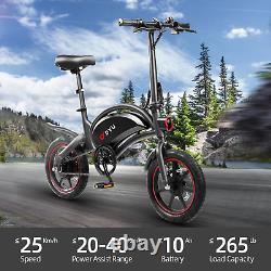DYU 14 Folding Electric Bike for Adults Teens, 15.5MPH 250W 36V/10AH, Commuter