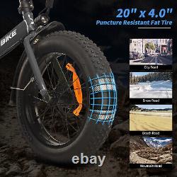 E bike 20 750W Electric Bike Bicycle Foldable Fat Tire Mountain Snow E-bike US