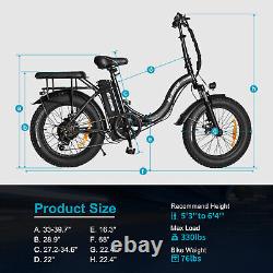 Ebike 20 Electric Folding Fat Tire Mountain Snow Beach City Bike Bicycle withLock