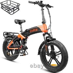 Ebike 201200W 52V Folding Electric Bike Mountain Bicycle E bike Fat Tire&basket