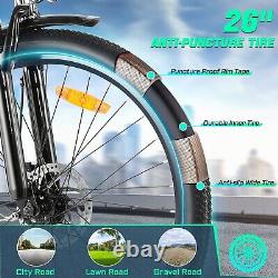 Ebike 26 500W Electric Bike Step Through City Commuter Bicycle 48V7.8Ah Battery