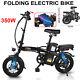 Electric Bike 350w 48v Li-ion Battery 14 Folding Ebike Bicycle With Phone Charger