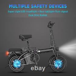 Electric Bike 400W 48V Battery Folding EBike Bicycle 14 25mph E-Bike NEW