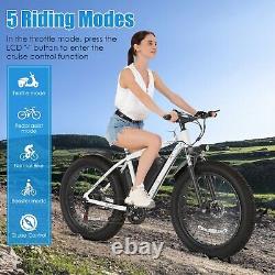 Electric Bike 500W 26'' Fat Tire Mountain Snow Bicycle City Ebike 12.5AH Battery