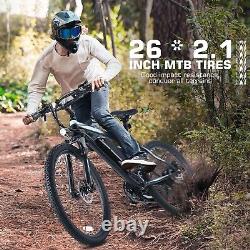 Electric Bike 500W 48V 26in Commuter Ebike 21-Speed Mountain Bicycle withLCD Blue