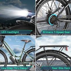 Electric Bike 500W 48V Low-Step Thru 26in Cruiser Bicycle Commuter E-Bikes^