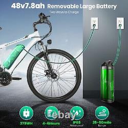 Electric Bike 500W for Adults City Commuting E-bike Mountain Bicycle 600WH white