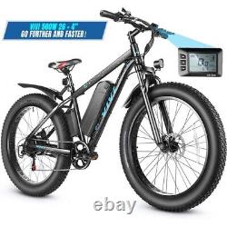 Electric Bike Fat Tire Bicycle 26inch 500W 48V Mountain Beach City E-bike Adults