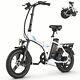 Electric Bike, Folding Bicycle 16x3.0 Fat Tire 48v 20mph Adults Commuting Ebike