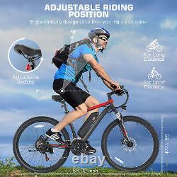Electric Bike Mountain Bicycle, 500W 26'' Commuter 48V Li-Battery Ebike Adults