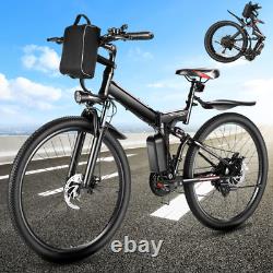 Electric Bike for Adults Foldable 500W E-Mountain Bicycle 26'' Commuter EBike US