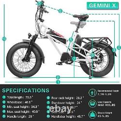 Fucare Electric Bike for Adults 1200W Motor 31mph 48V 30AH Fat Tires E bicycle