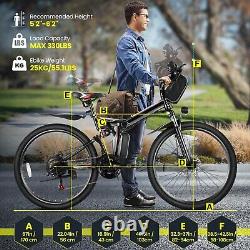 NEW? 500W 48V Electric Bike 26 21-Speed Folding e Bike Adults Commuters Bicycle