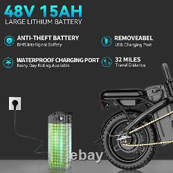 New Folding Electric Bike Bicycle 14/20 Snow Fat Tire City Commuter Ebike