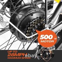 PASELEC 500W Electric Folding Bike 20'' Fat tire Bicycle Foldable Snow ebike Top