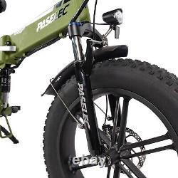PASELEC Folding Electric Mountain Bike 20'' Bicycle 750W ebike Fat Tire EMTB USA
