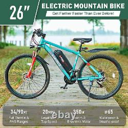 VIRIBUS Electric Mountain Bike 26 350W Motor 48V Battery USB Port City Bicycle