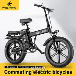 WOLBOOT Electric Bike 48V 50AH 28MPH 750W E-Bike Adults 100 Mile Hydraulic Brake